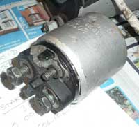 Starter motor solenoid removed.